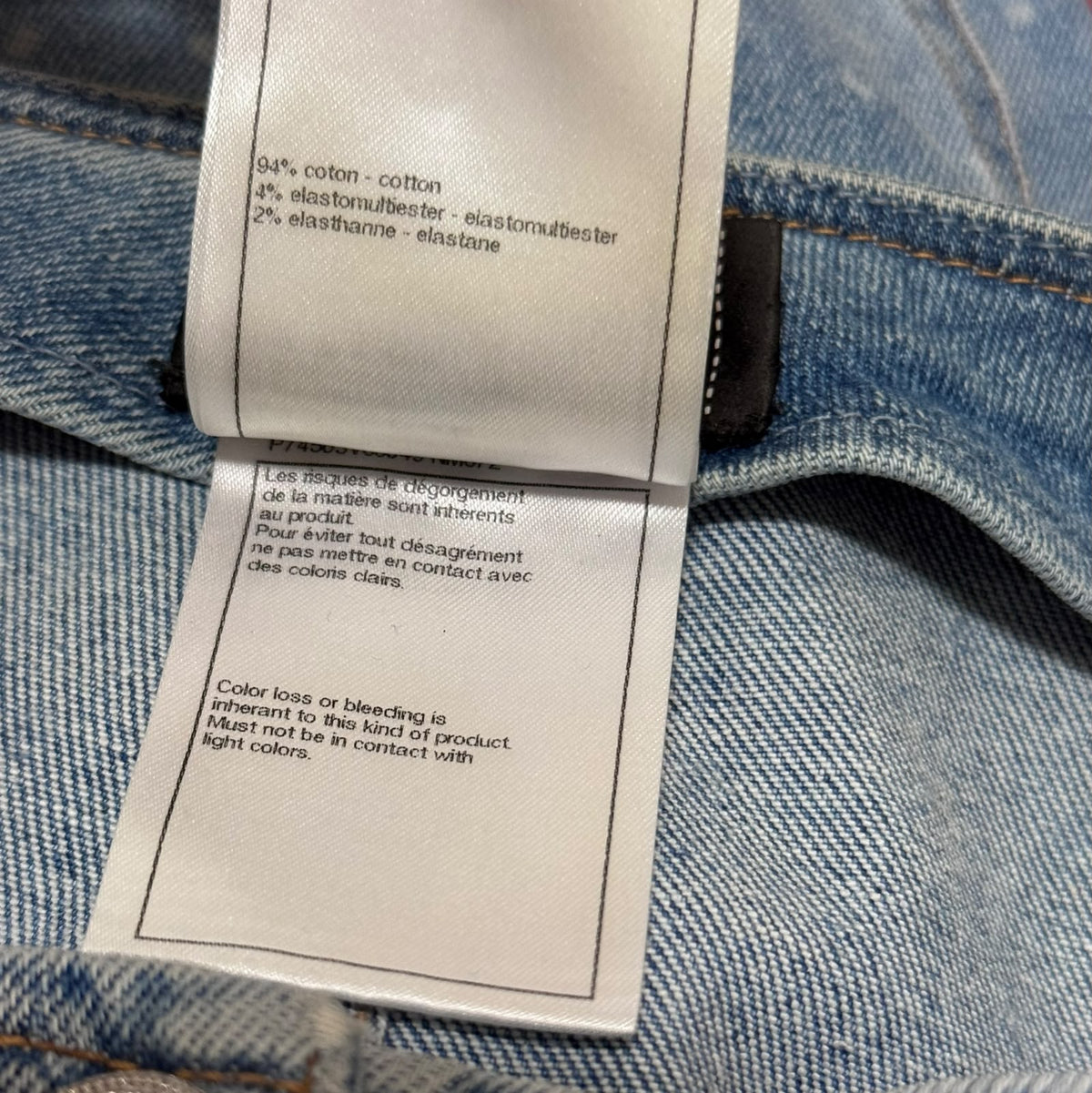 CHANEL - JEANS DENIM BLUE WITH CC LOGO AND POLKA DOT PRINT SIZE 36 FR