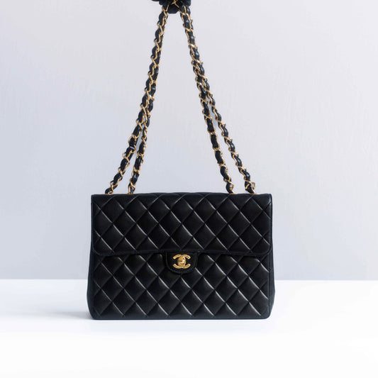 CHANEL - TIMELESS BAG LARGE QUILTED BLACK LEATHER GOLD HARDWARE