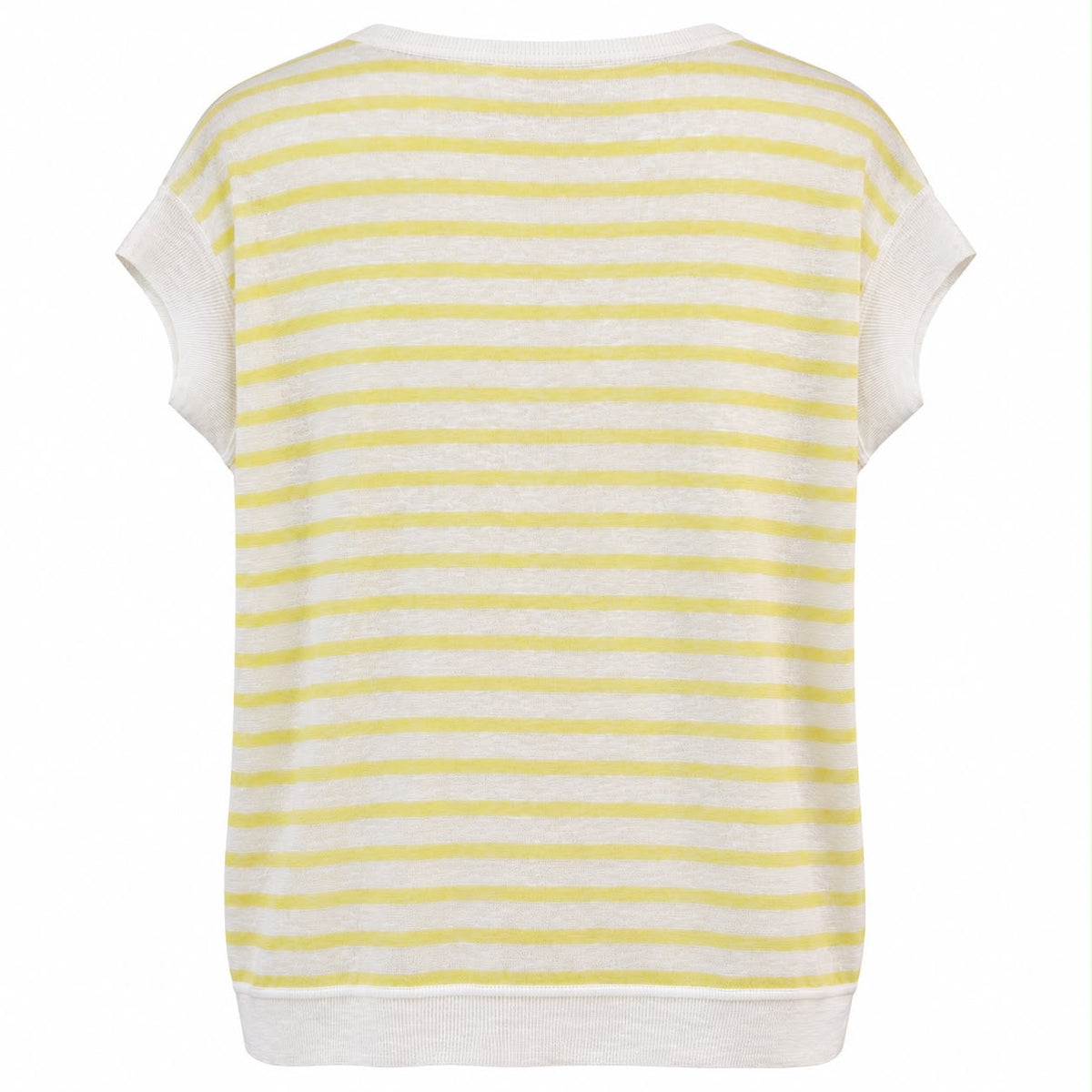 DIOR - TOP KNIT WHITE & YELLOW STRIPED SIZE 38 FR