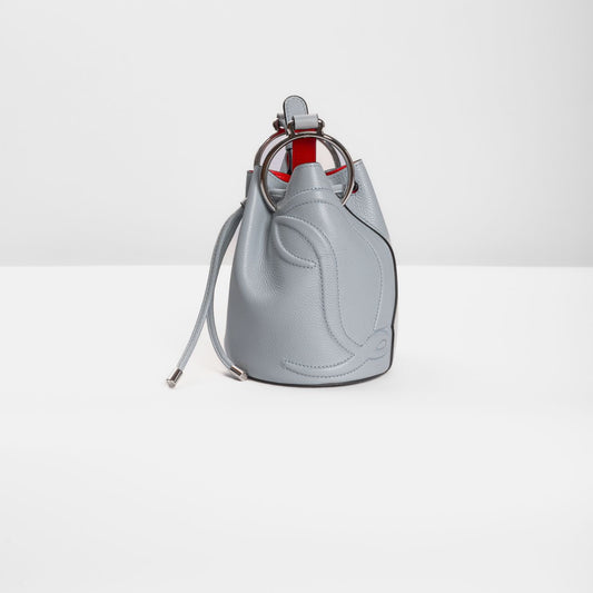 LOUBOUTIN - BAG BUCKET BY MY SIDE GREY LEATHER WITH STRAP