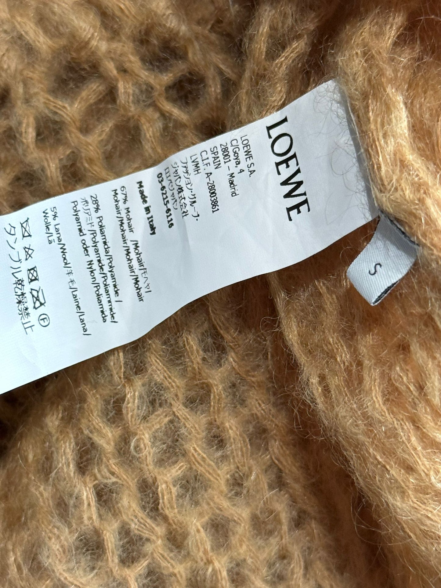 LOEWE - PULL ANAGRAM OVERSIZED LIGHT BROWN SIZE S