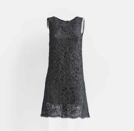 DOLCE & GABBANA - DRESS MIDI GREY LACE SIZE 40 IT