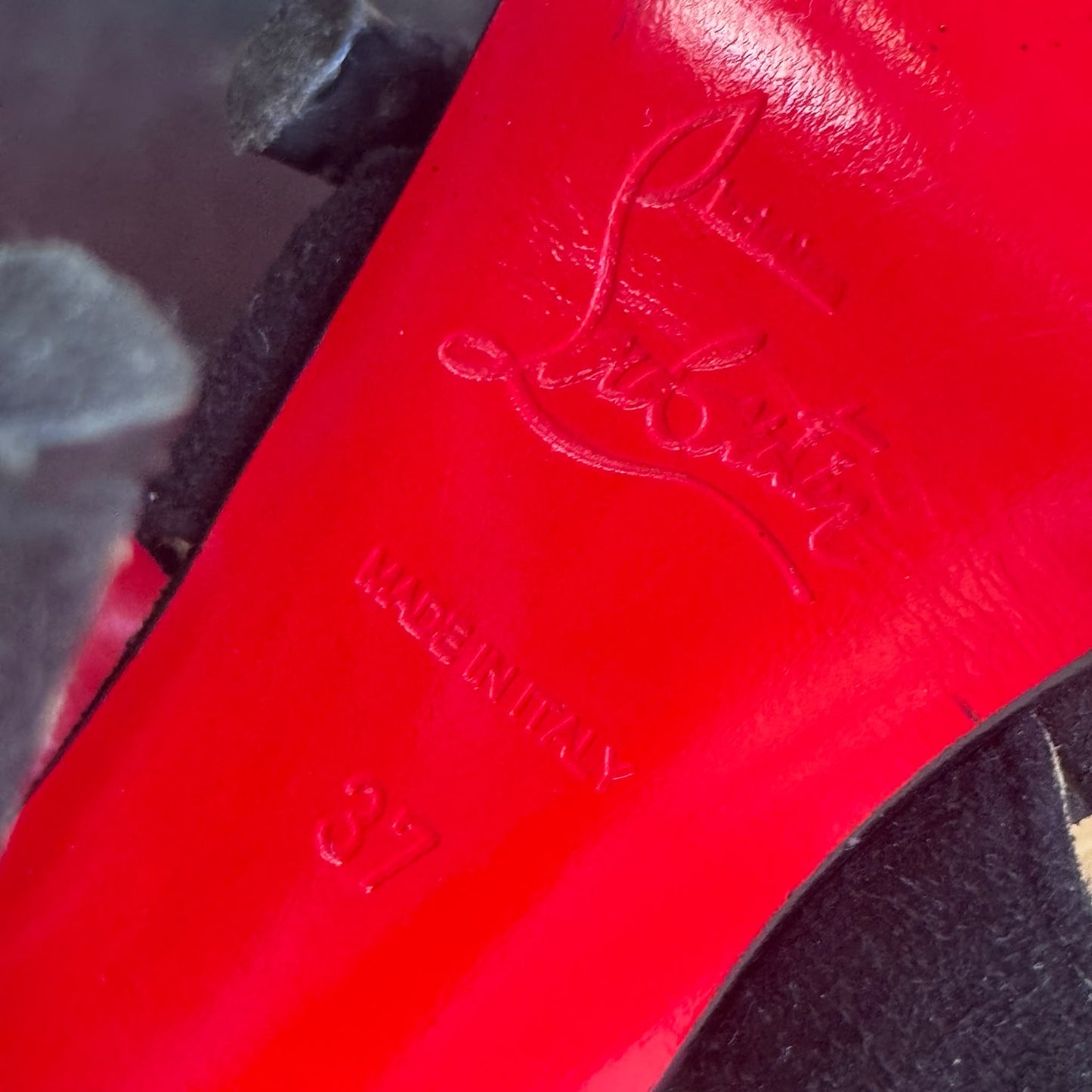 LOUBOUTIN - SANDALS BLACK SUEDE LEATHER SIZE 37 EU