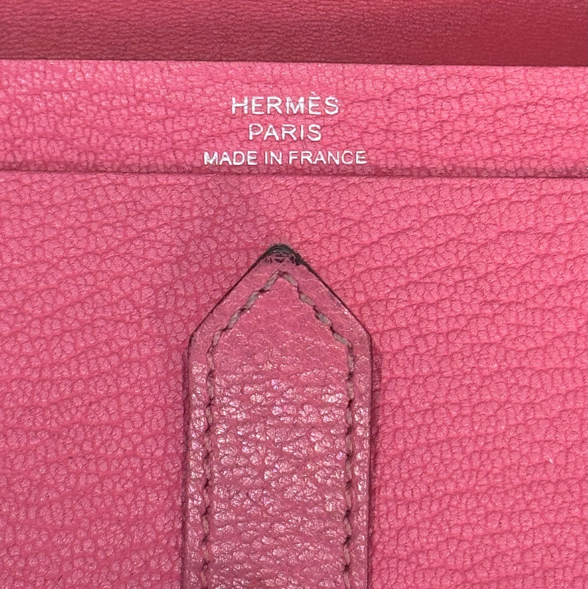 HERMÈS - WALLET MINI PINK CHÈVRE LEATHER PALLADIUM HARDWARE