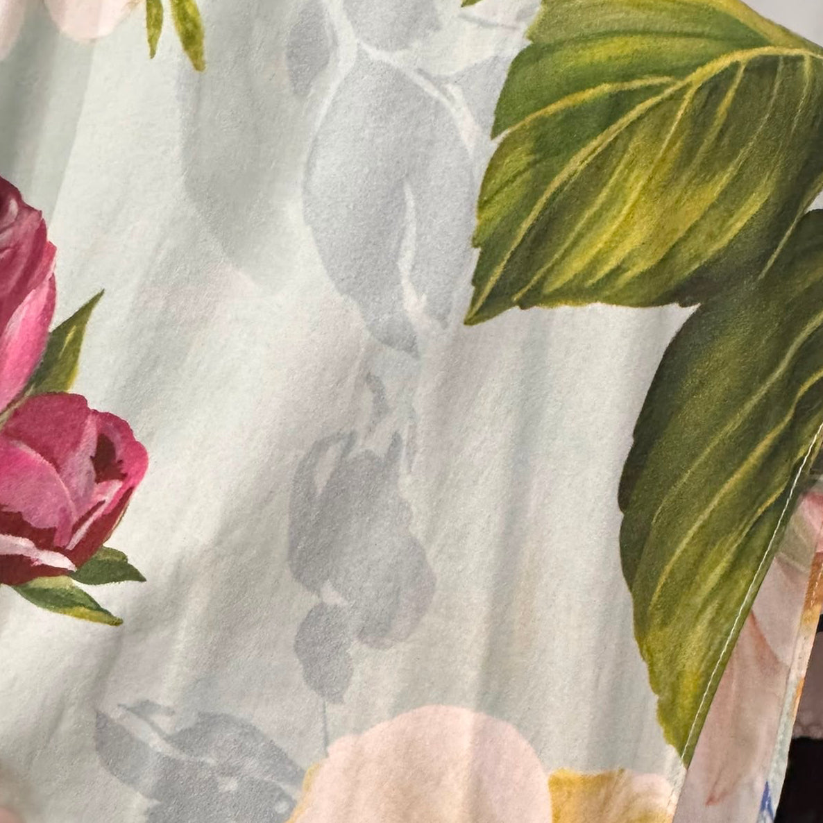 DOLCE & GABBANA - DRESS MIDI FLORAL PRINT COTTON POPLIN WITH BELT SIZE 48 IT
