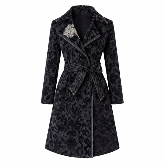 LANVIN - *NEW WITH TAG* COAT FLORAL JACQUARD BROCADE DOUBLE-BREASTED SIZE 40 FR
