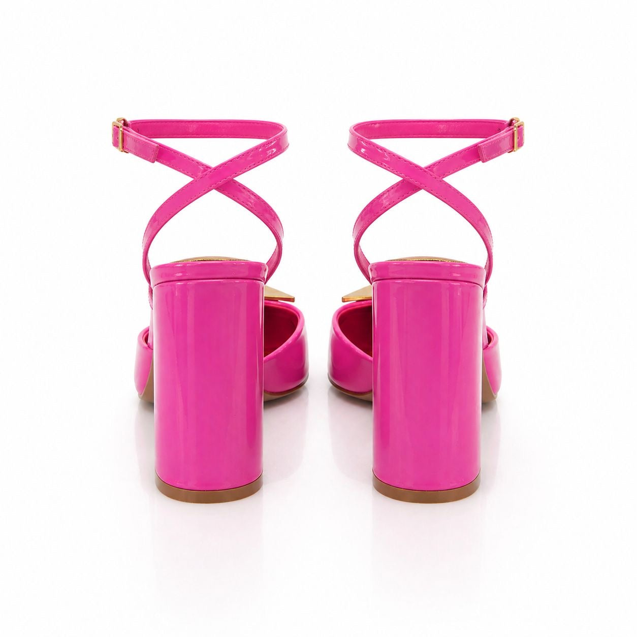 VALENTINO - *BRAND NEW* PUMPS FUCSHIA PATENT ONE STUD ANKLE-LACED SIZE 37,5 EU