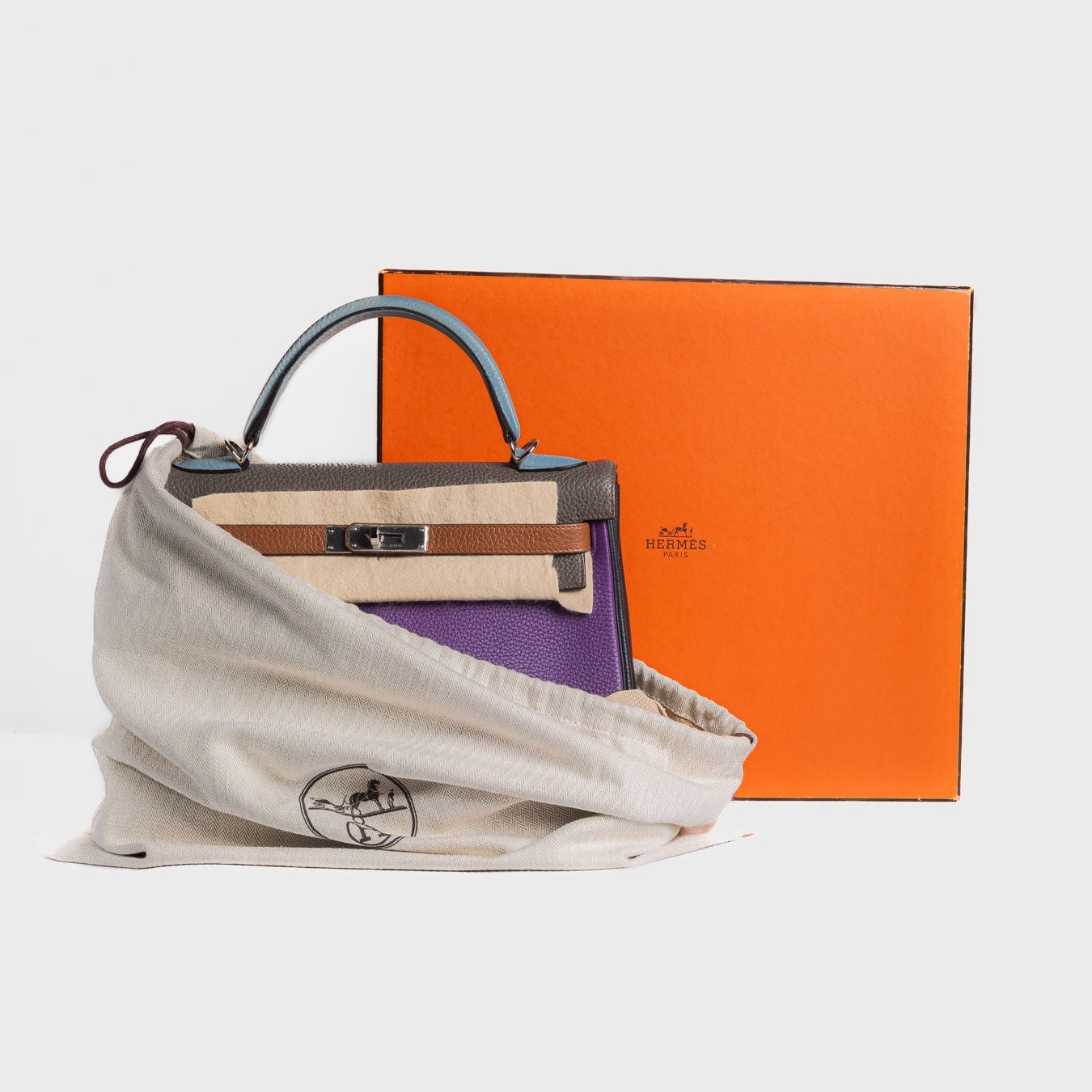 HERMÈS - BAG KELLY 32 ARLEQUIN CLEMENCE LEATHER