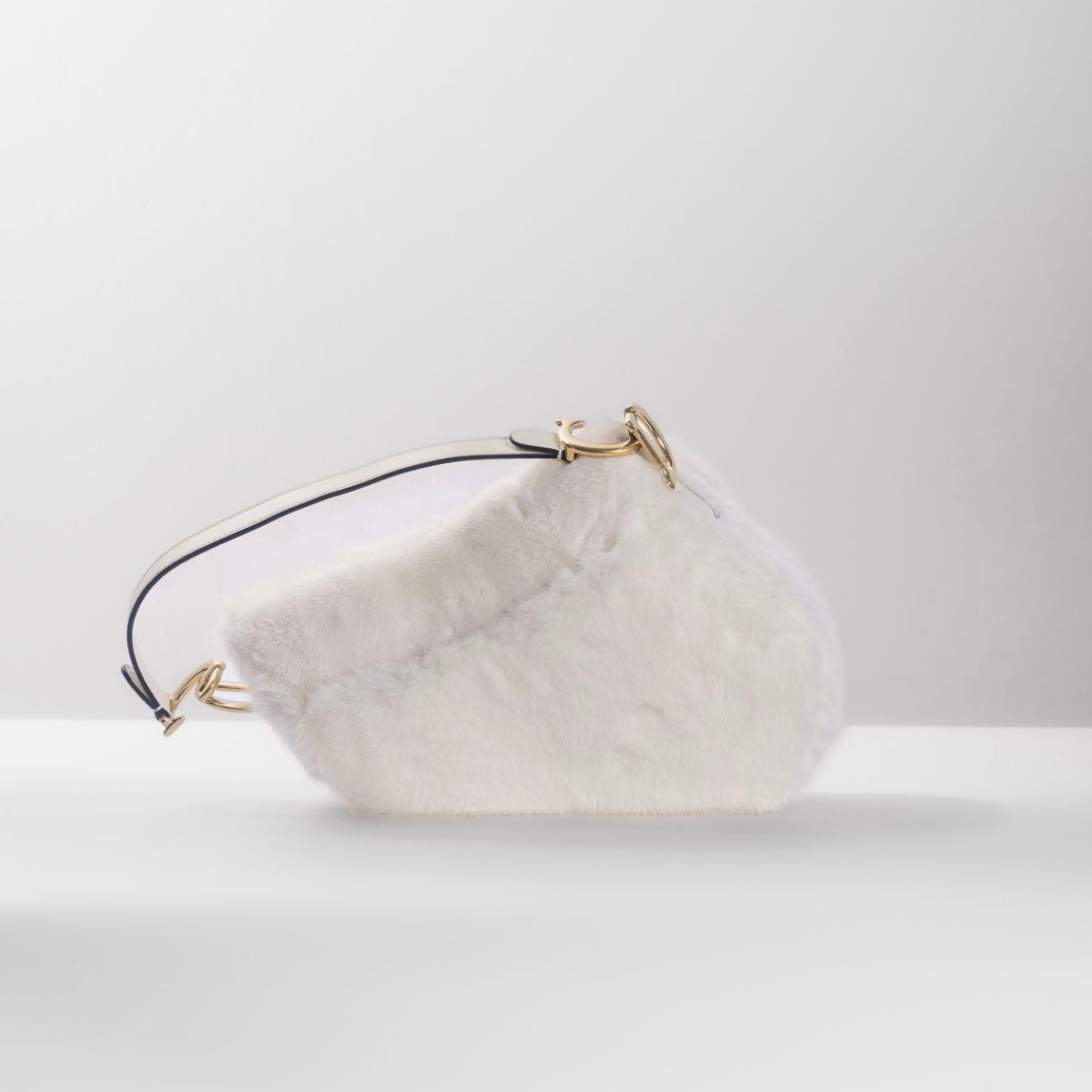 DIOR - *RARE* SADDLE BAG MEDIUM WHITE MINK FUR