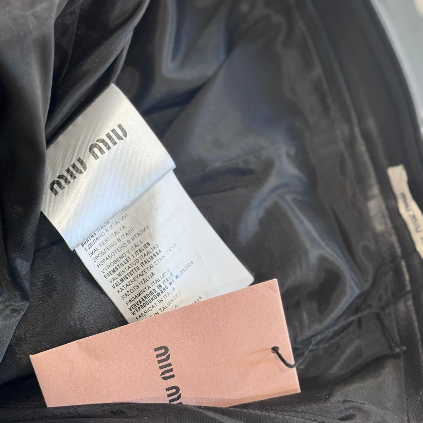 MIU MIU - *BRAND NEW* SKIRT MIDI BLACK LAMBSKIN SIZE 40 IT