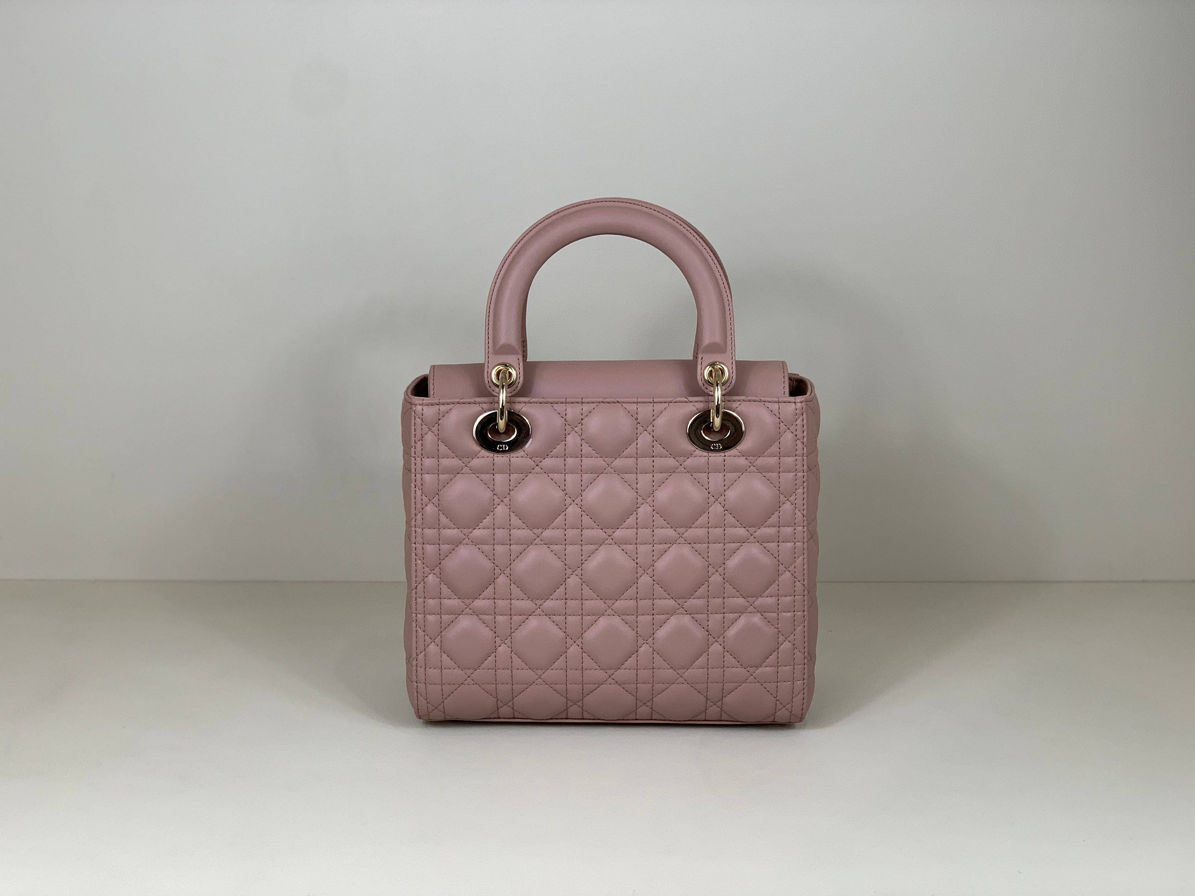 Lady dior pink online medium