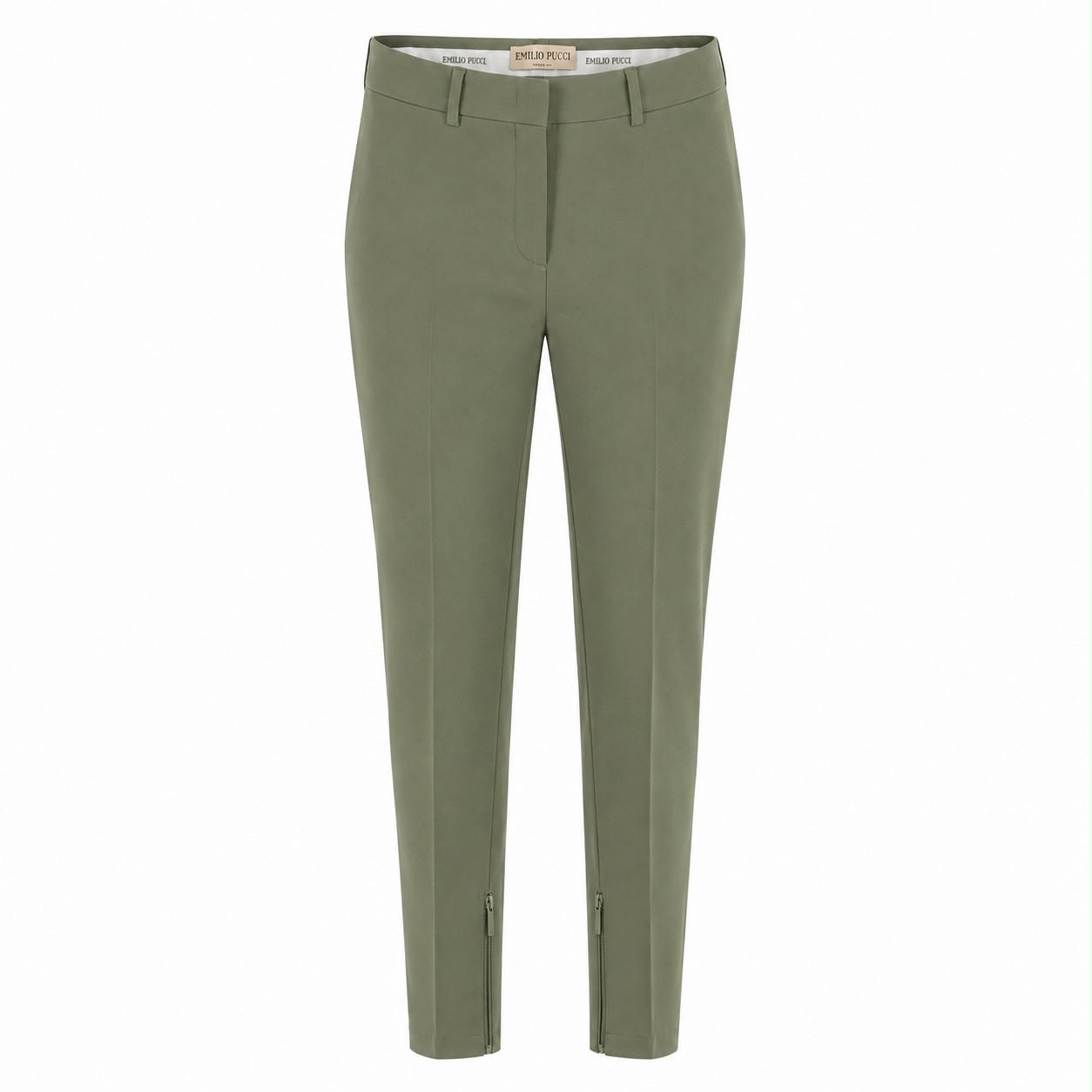 EMILIO PUCCI - TOP & TROUSERS SET KHAKI GREEN LACE SIZE 38FR/36FR