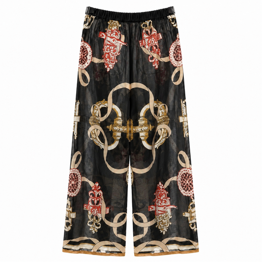 HERMÈS - *COLLECTION 2026* TROUSERS FERRONNERIE PRINTED SIZE 36 FR