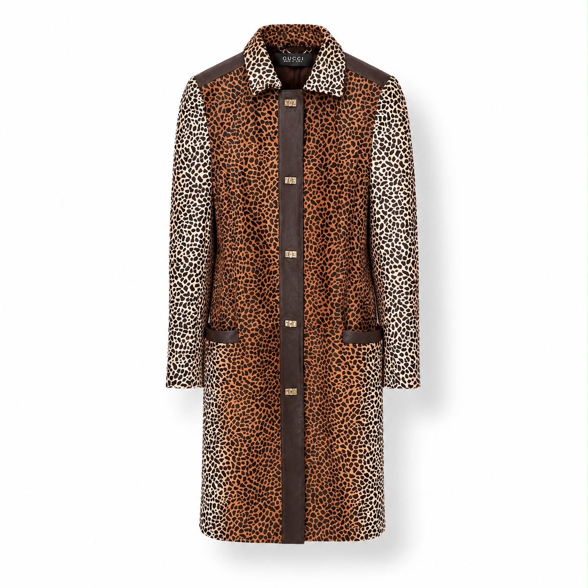 GUCCI - *RARE* COAT LEOPARD PRINT CALF HAIR LEATHER