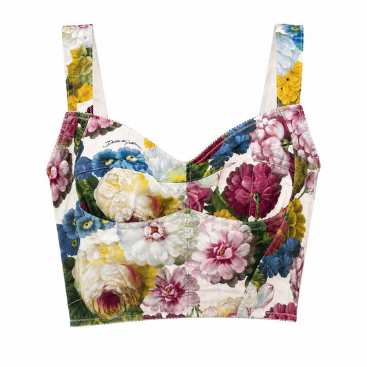 DOLCE & GABBANA - *COLLECTION 2026* BUSTIER TOP FLORAL MULTICOLOR SIZE 40 IT