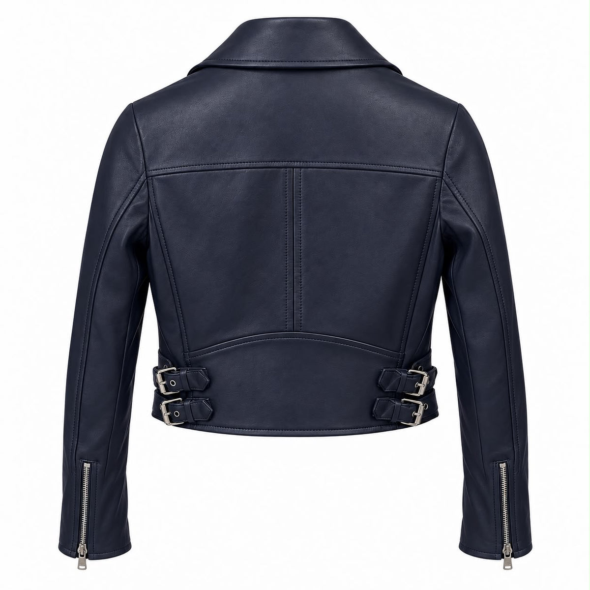 EMILIO PUCCI - JACKET BIKER BLUE LAMBSKIN SIZE 38 IT