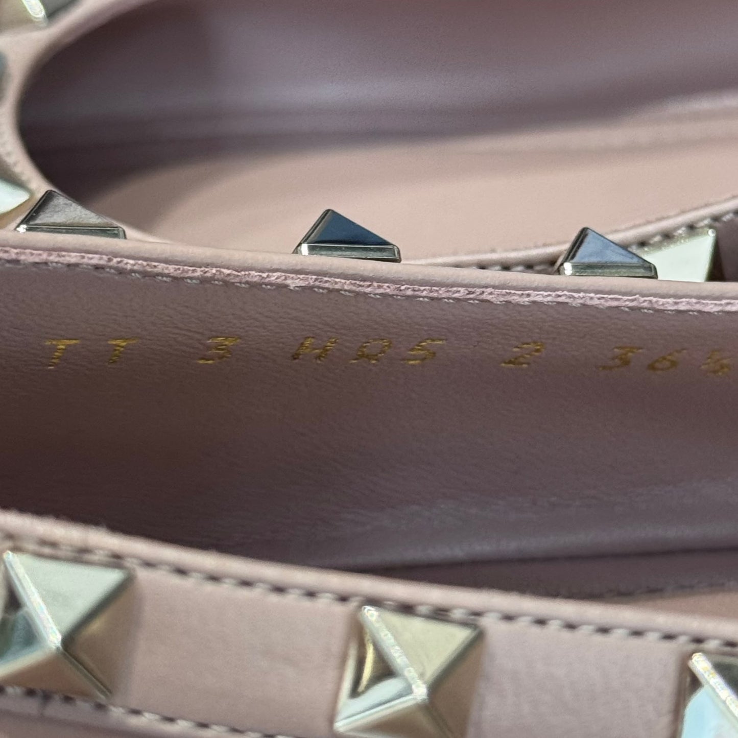 VALENTINO - BALLET FLATS ROCKSTUD PATENT LEATHER PINK SIZE 36,5 EU