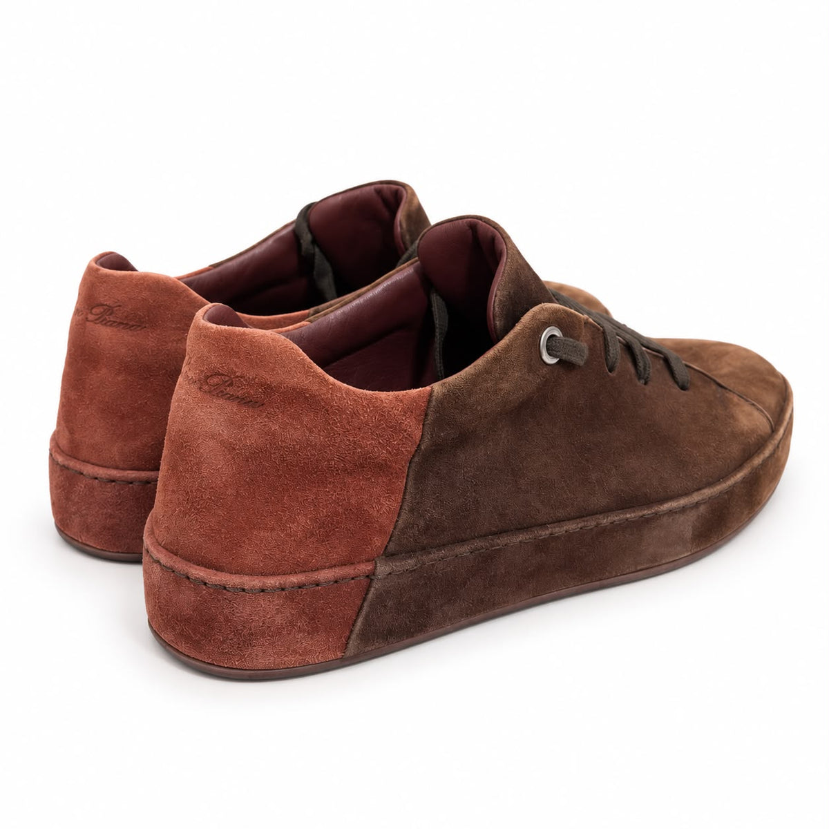 LORO PIANA – SNEAKERS IN BROWN AND TERRACOTTA SUEDE 37 EU