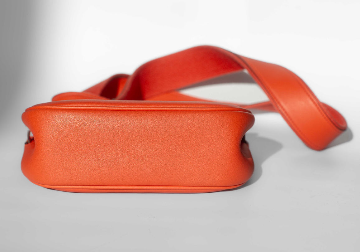 HERMÈS - BERLINE CROSSBODY BAG ORANGE LEATHER & SUEDE