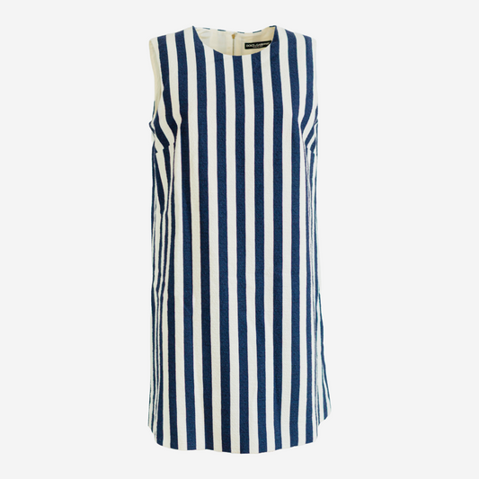 DOLCE & GABBANA - DRESS STRIPED IN BLUE & WHITE SLEEVELESS SIZE M