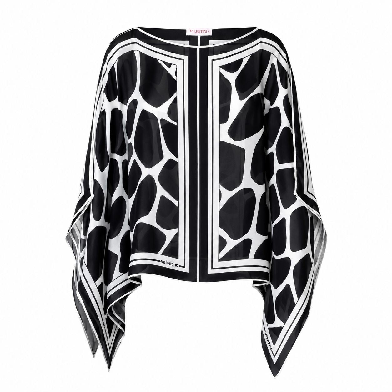 VALENTINO - TOP SILK BLACK AND WHITE SIZE 38 IT
