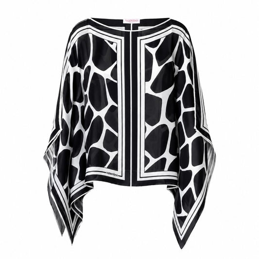 VALENTINO - TOP SILK BLACK AND WHITE SIZE 38 IT