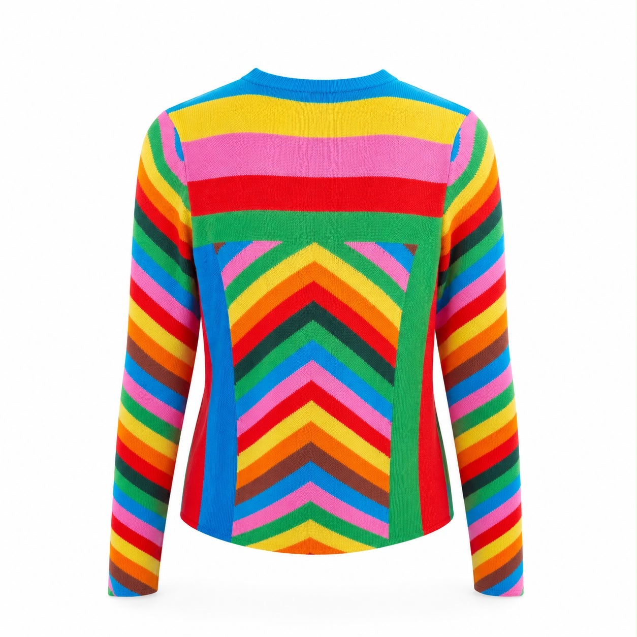 VALENTINO - SWEATER CASHMERE CHEVRON STRIPED MULTICOLOR SIZE S