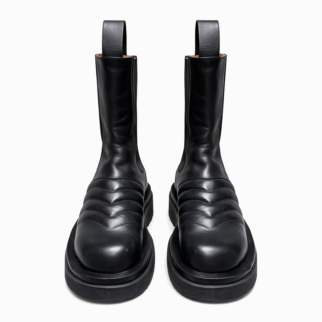 BOTTEGA VENETA - BOOTS BLACK CALFSKIN SIZE 40 EU