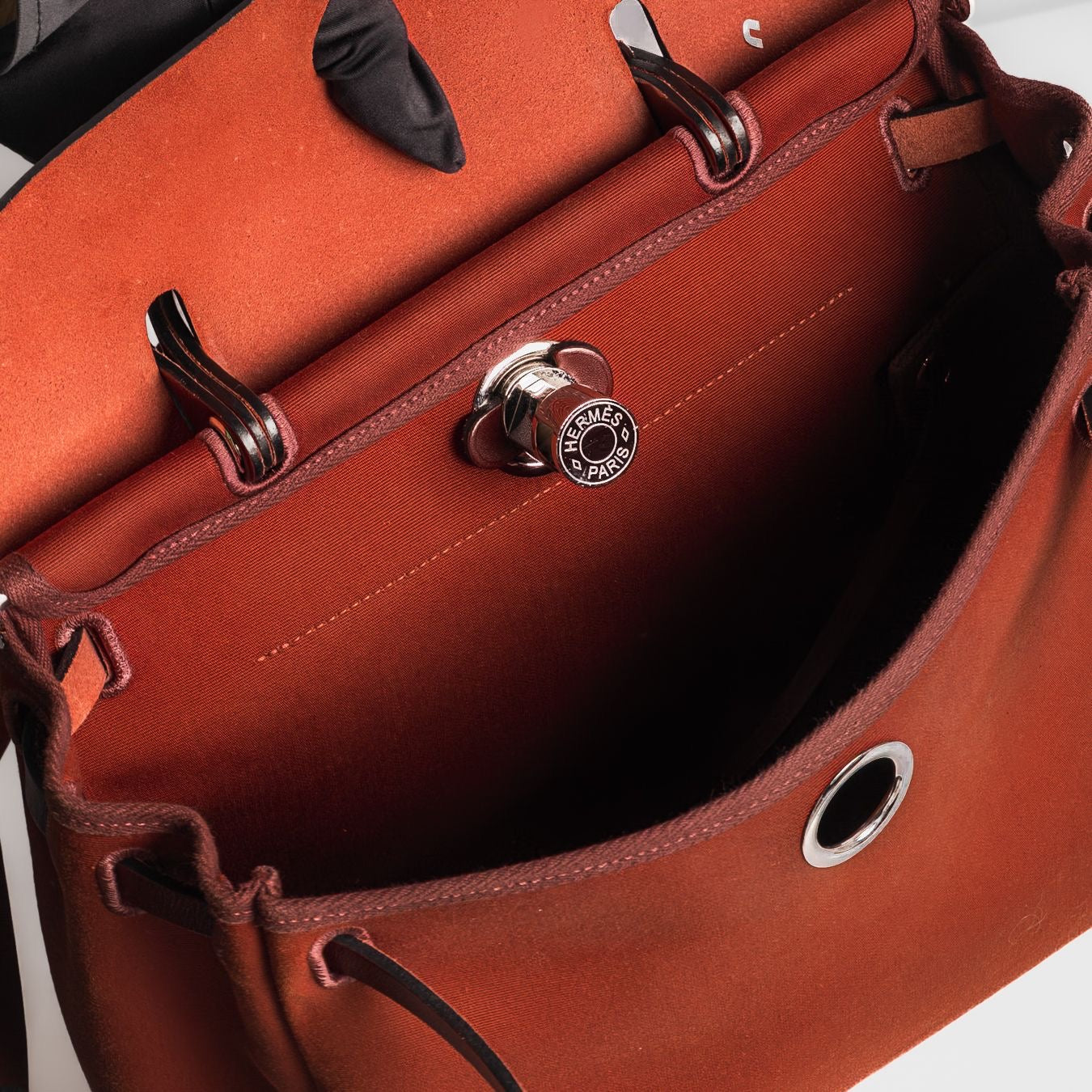 HERMÈS - HERBAG RED SILVER HARDWARE