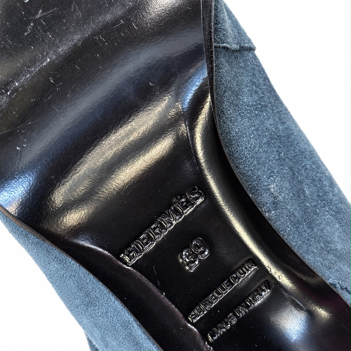 HERMÈS - *NEW* ANKLE BOOTS TEAL SUEDE SIZE 39 EU