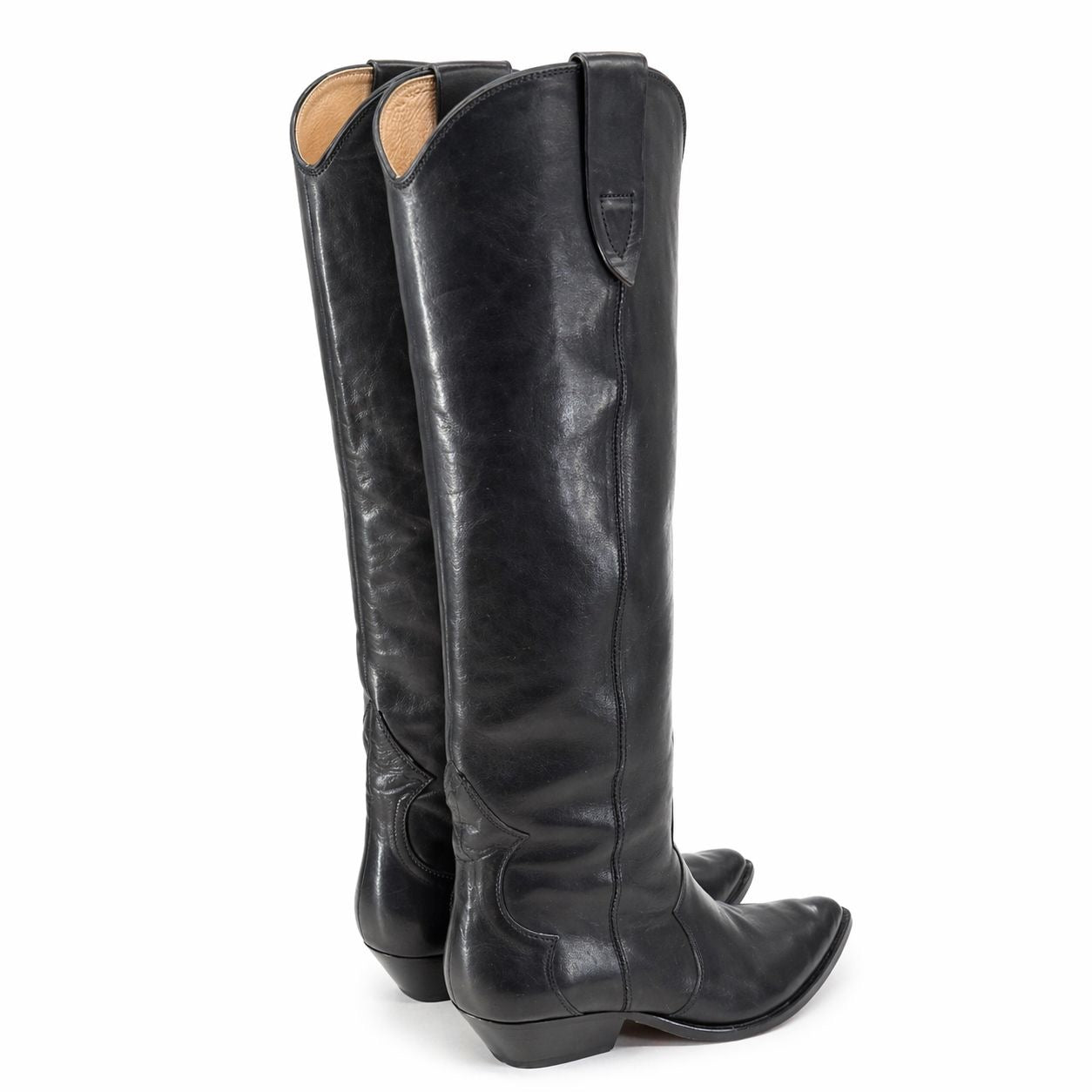 ISABEL MARANT - HIGH BOOTS DANVEE BLACK LEATHER SIZE 38 EU