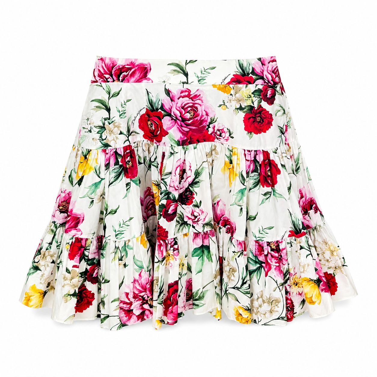 DOLCE & GABBANA - BUSTIER & RUFFLED MINI SKIRT SET FLORAL SIZE 44 IT
