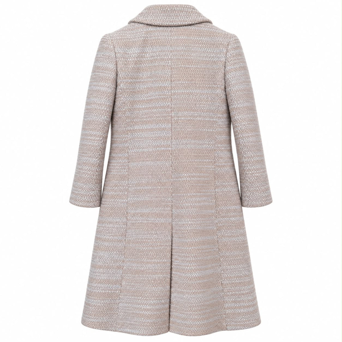CHANEL - LONG COAT TWEED BEIGE & IVORY SIZE 44FR