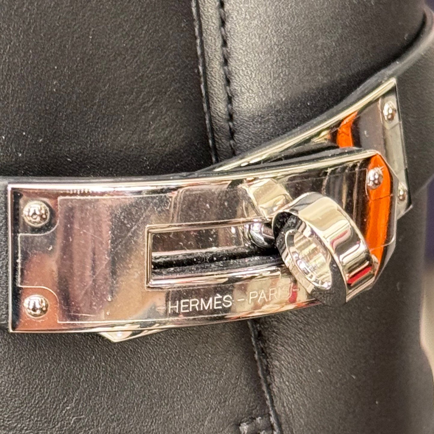 HERMÈS - BOOTS BLACK LEATHER SIZE 35 EU