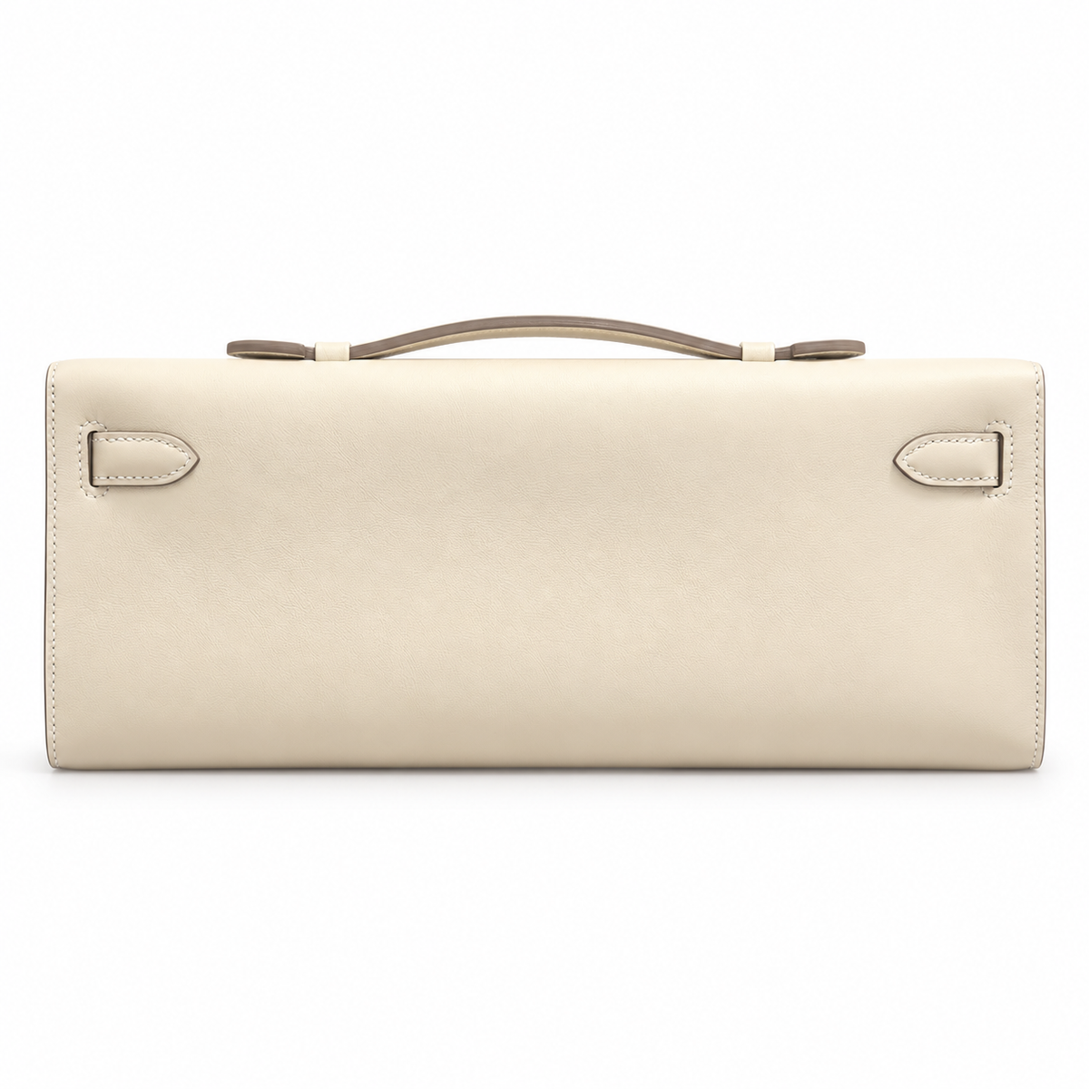 HERMÈS - *NEW FULL SET* KELLY CUT CLUTCH BAG CRAIE SWIFT LEATHER GOLD HARDWARE