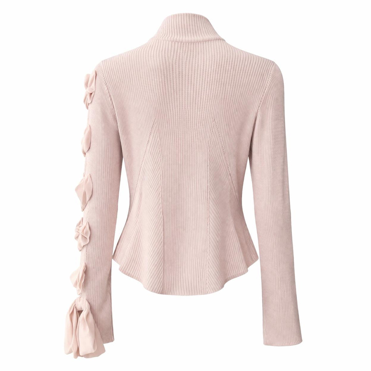 VALENTINO - SWEATER TURTLENECK PINK RIBBED SIZE S