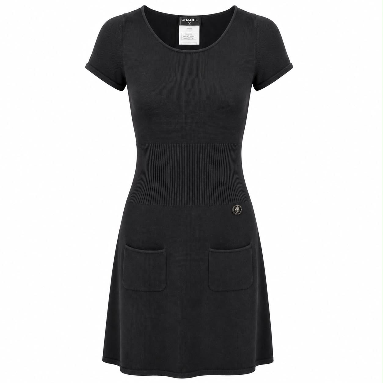 CHANEL - DRESS MINI BLACK SIZE 36 FR