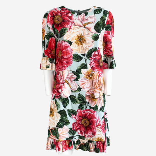 DOLCE & GABBANA - DRESS CAMELLIA PRINT SIZE 46 IT