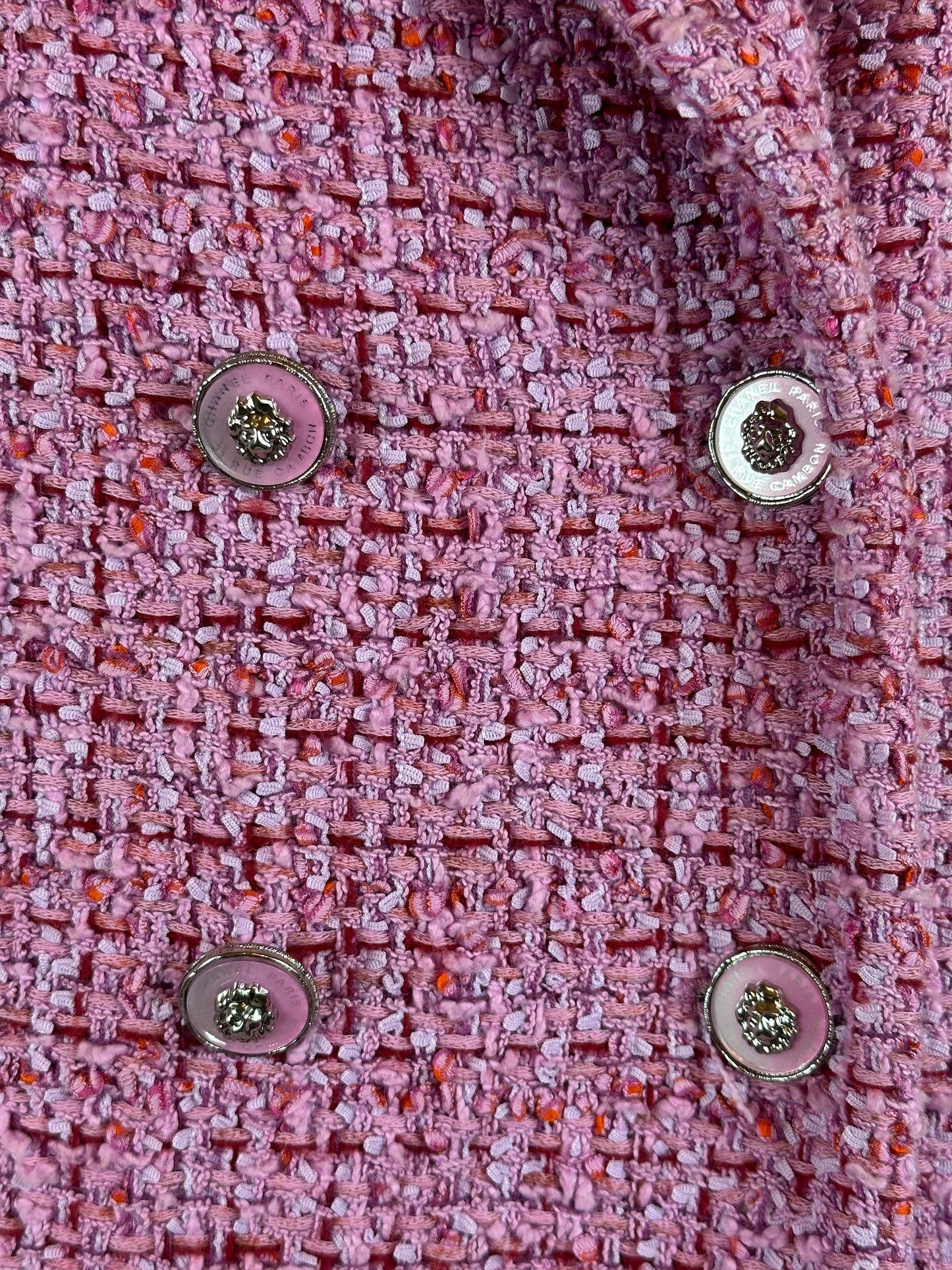 CHANEL - Oversize Coat tweed pink size 38 FR