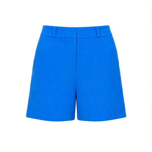 LORO PIANA - SHORTS ELECTRIC BLUE LINEN SIZE 38 FR