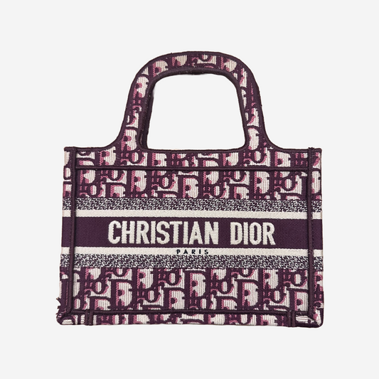 DIOR - MINI BOOK TOTE OBLIQUE BORDEAUX