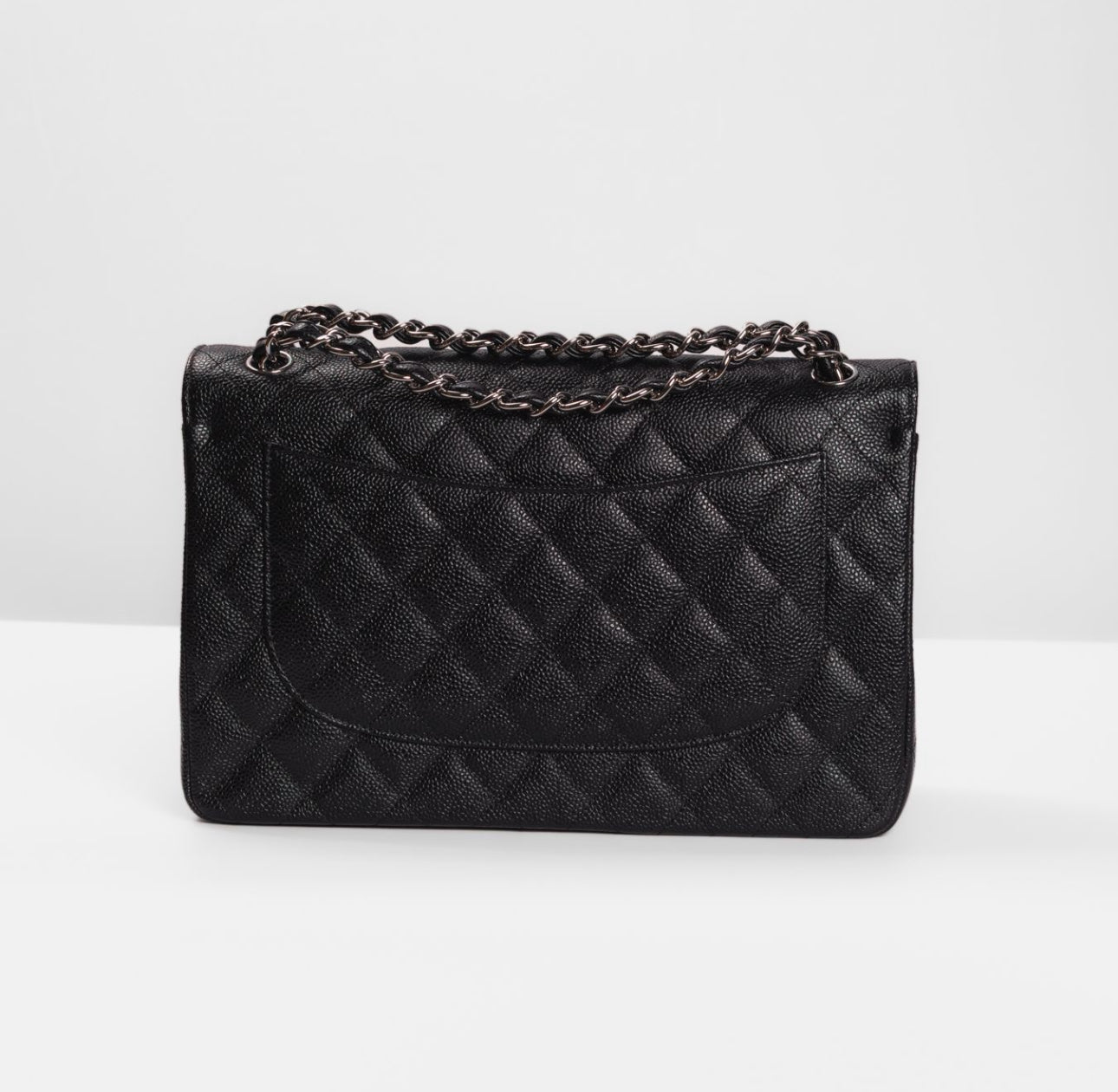 CHANEL - BAG TIMELESS LARGE BLACK CAVIAR LEATHER SILVER HARDWARE