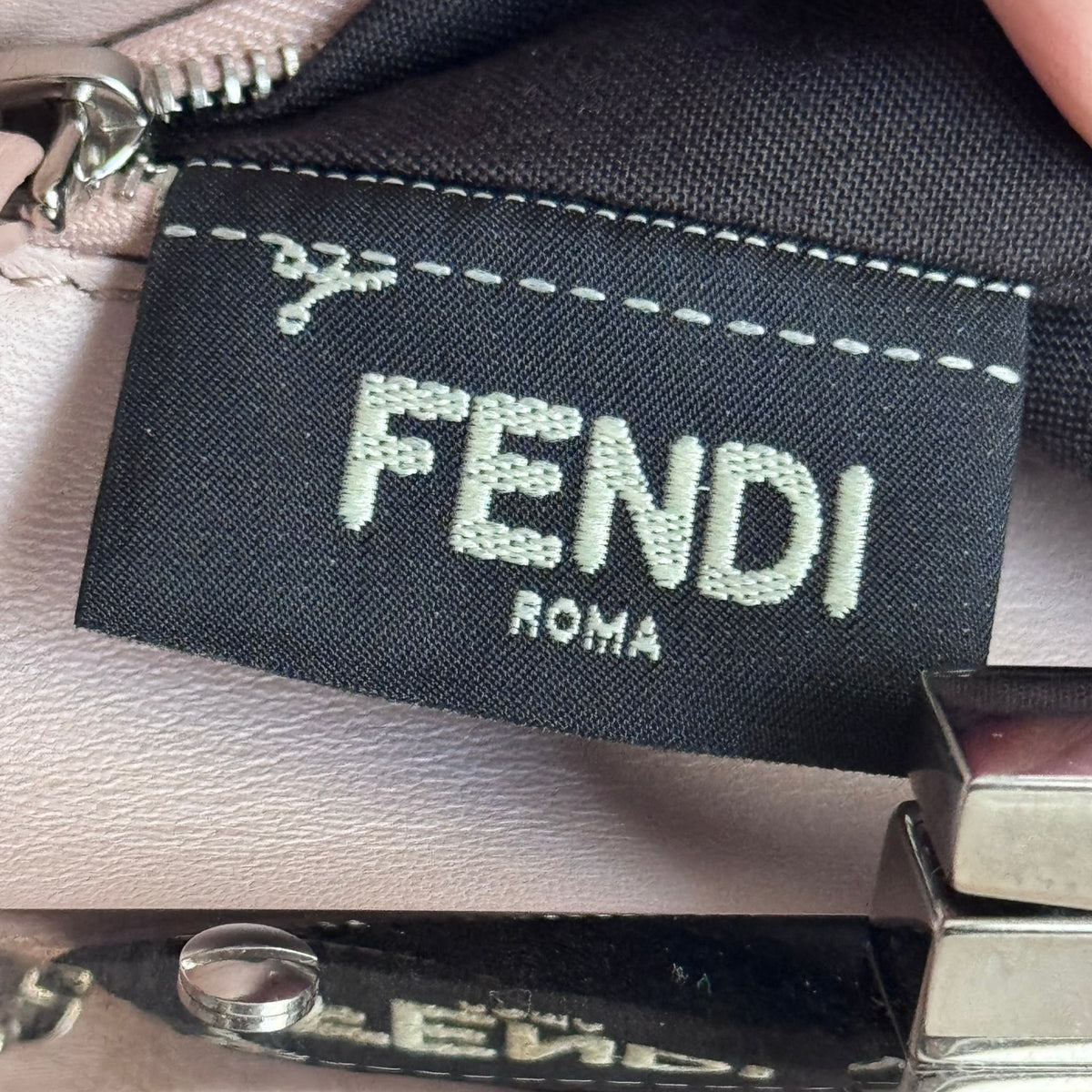 FENDI - BAG PEEKABOO MULTICOLOR PATCHWORK FUR & PINK LEATHER SILVER-TONE HARDWARE
