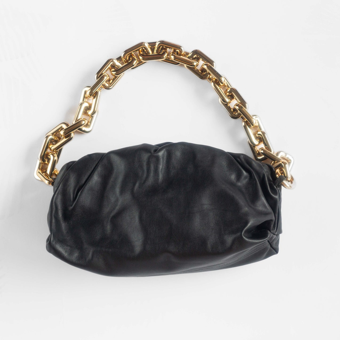 BOTTEGA VENETA - CHAIN POUCH BLACK CLUTCH NAPPA CALFSKIN