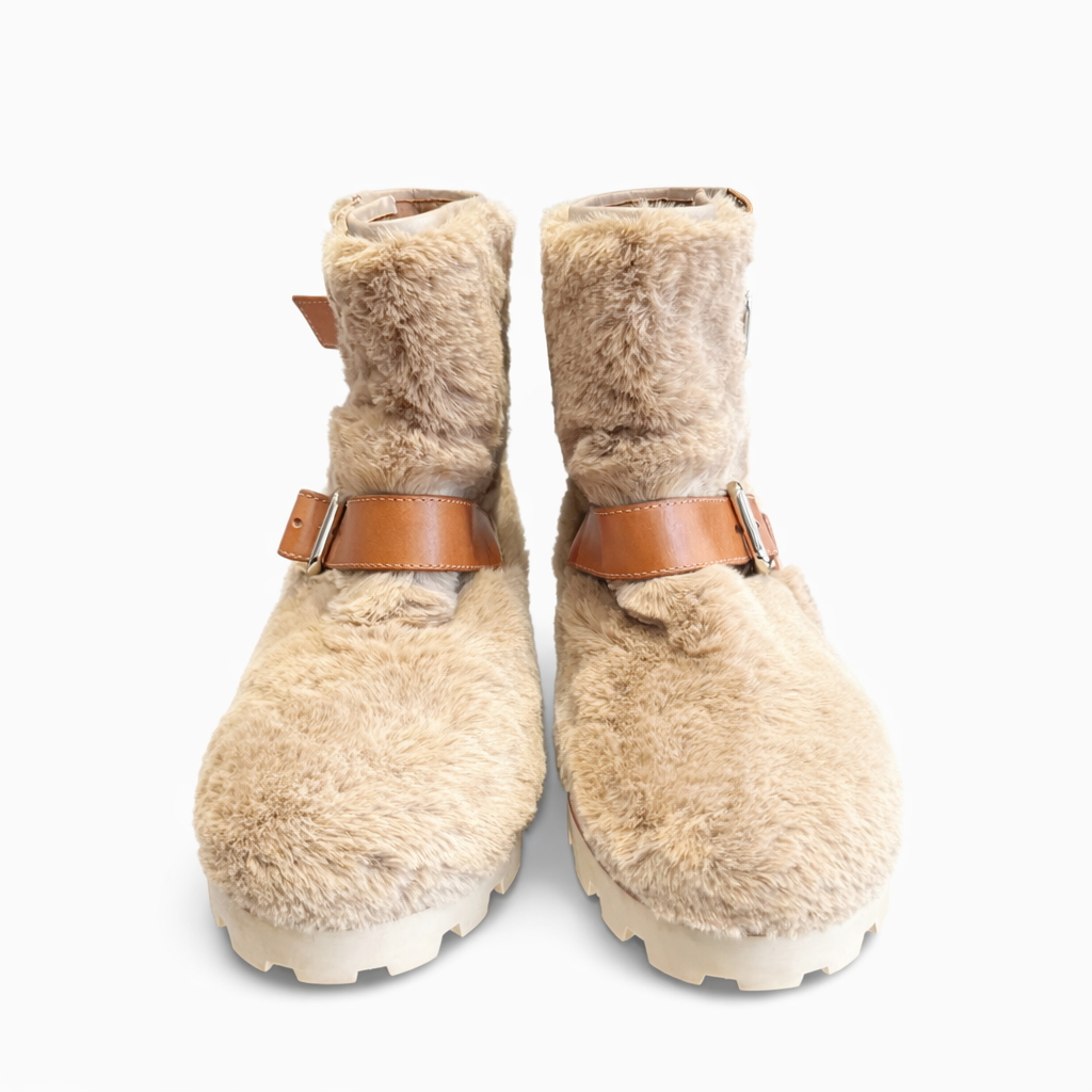 JIMMY CHOO - *BRAND NEW* ANKLE BOOTS BROWN FAUX FUR SIZE 40