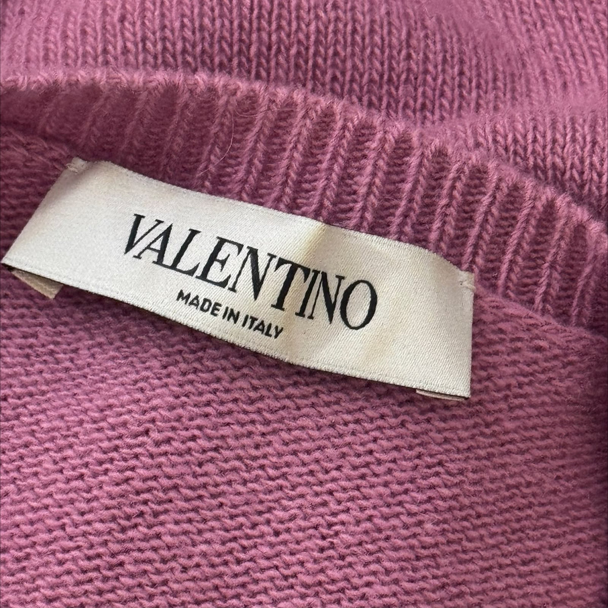 VALENTINO -SWEATER ROSE KNIT WITH FLORAL LACE EMBELLISHMENTS SIZE S