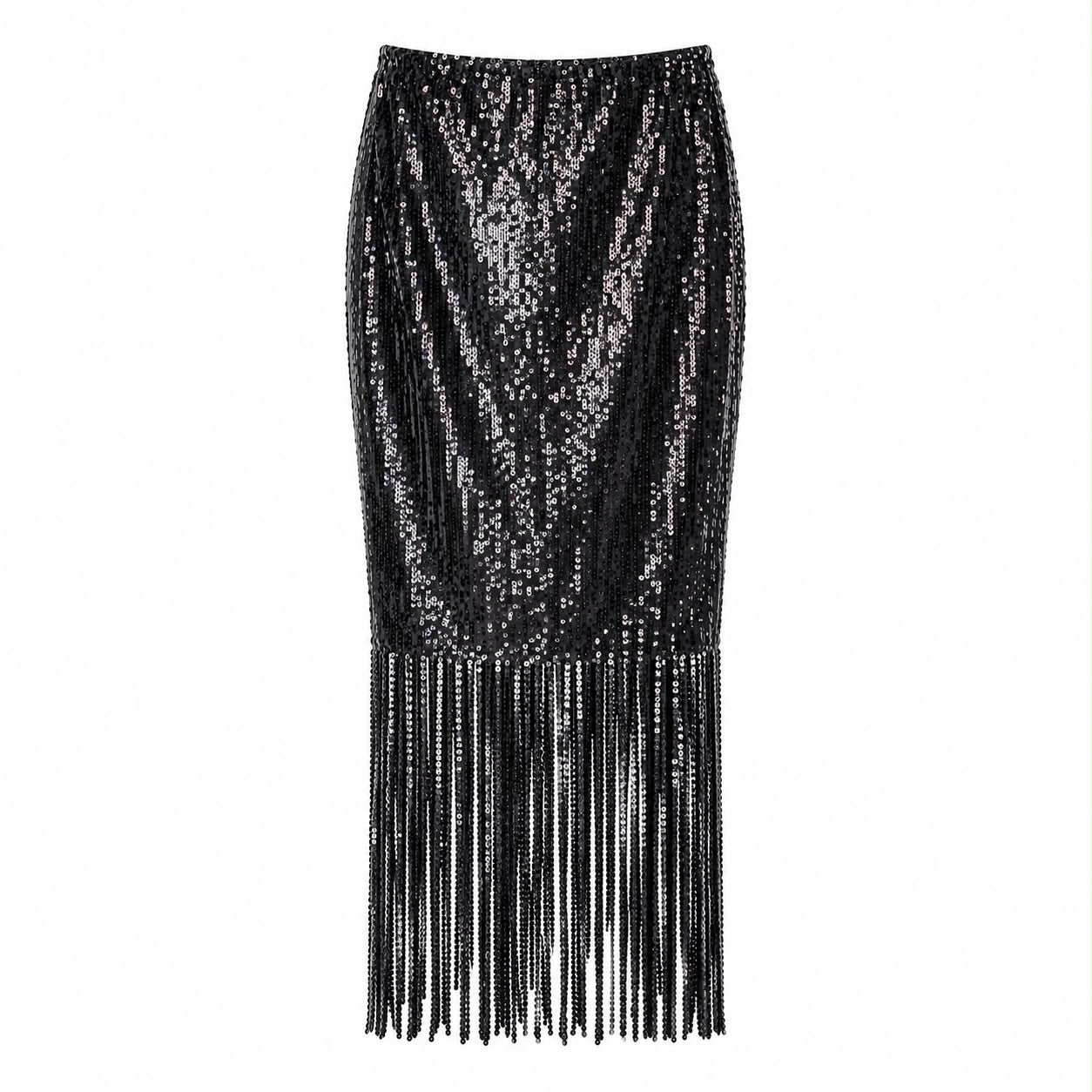 DOLCE & GABBANA - *NEW* SKIRT BLACK SEQUIN SIZE 48 IT