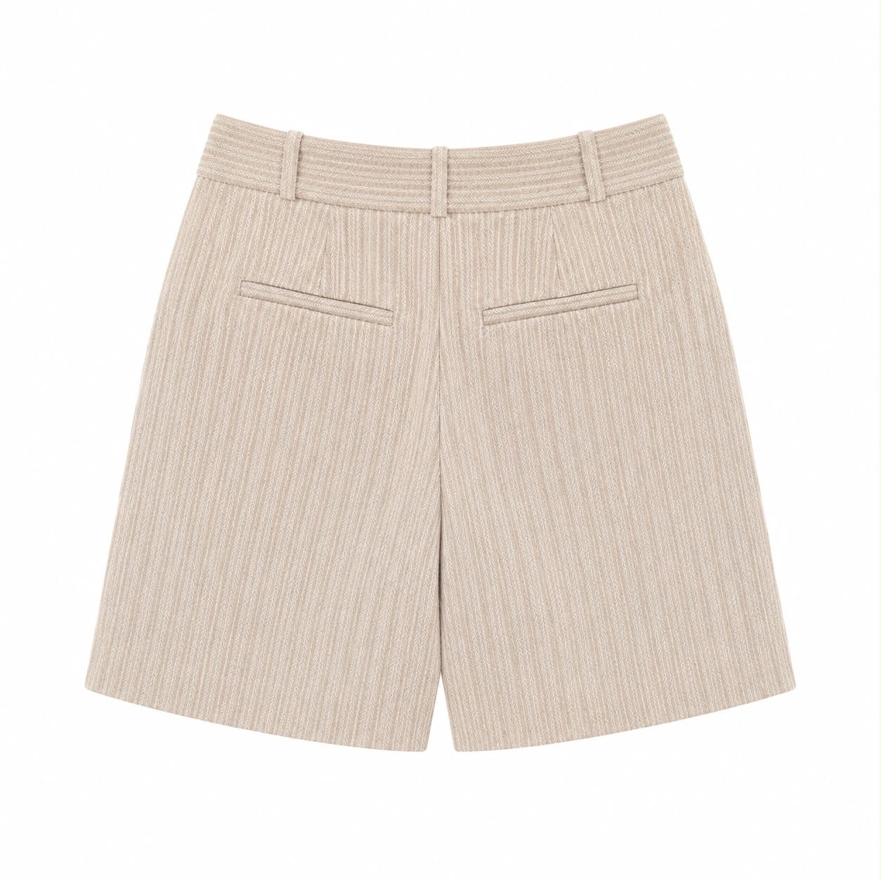 LORO PIANA - SHORTS STRIPED LINEN BEIGE LIGHT BROWN SIZE 38 FR