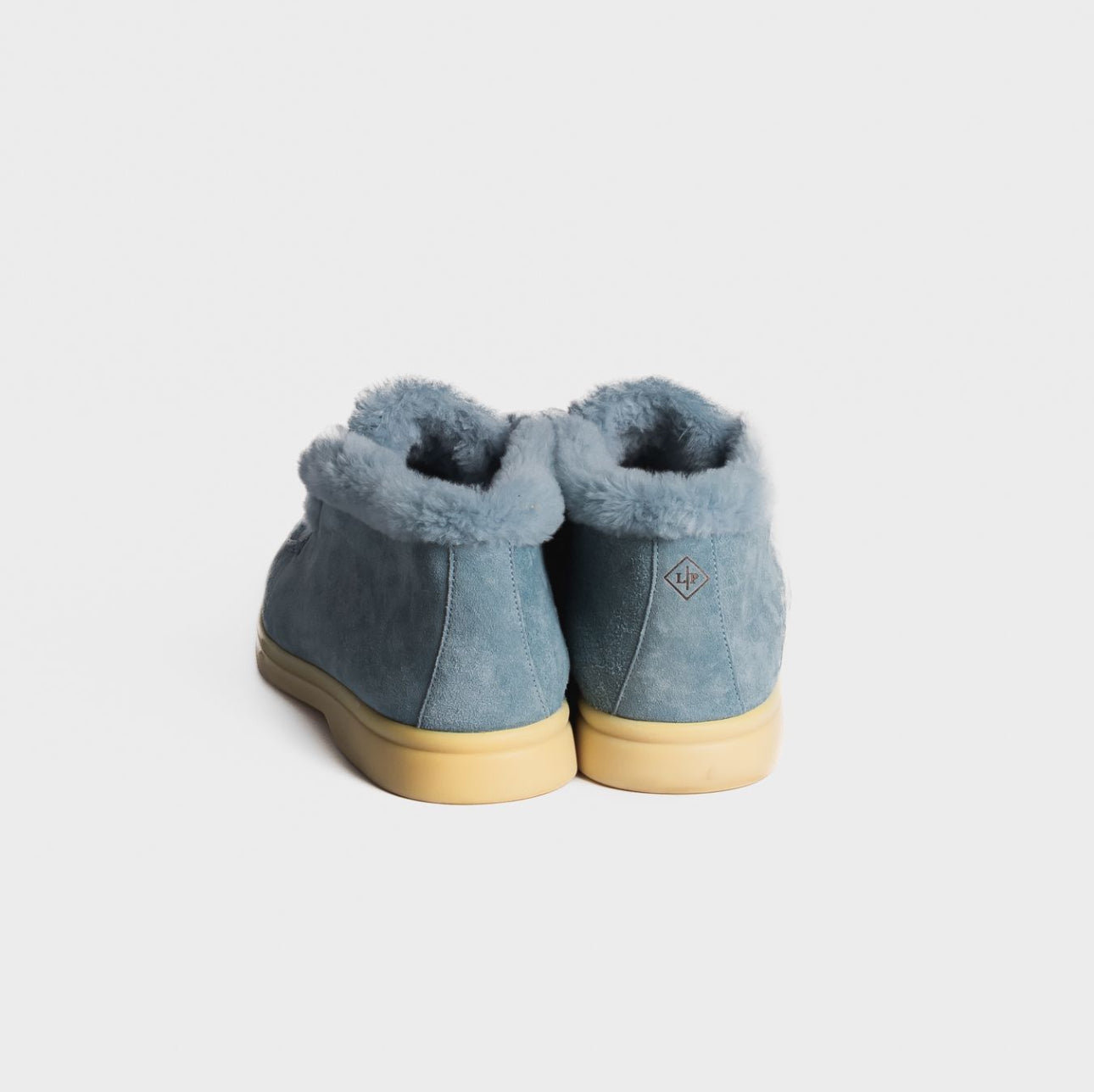 LORO PIANA - ANKLE BOOTS CELESTE SUEDE WITH BEAVER FUR LINING SIZE 38 EU