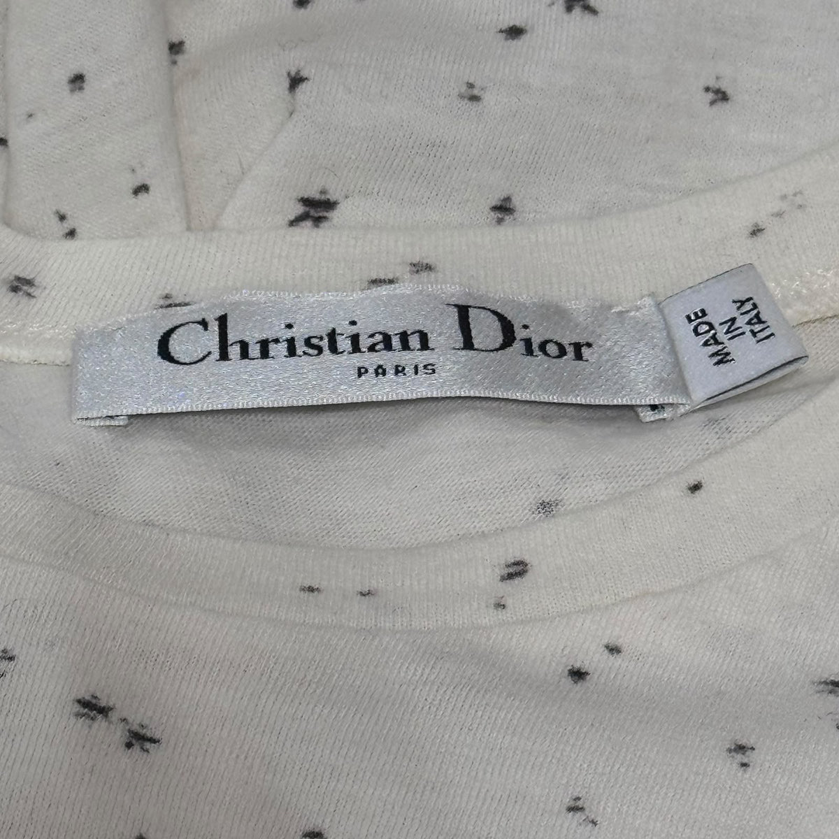DIOR - T-SHIRT EMBROIDERED BÉLIER ZODIAC WHITE & BLACK SIZE S
